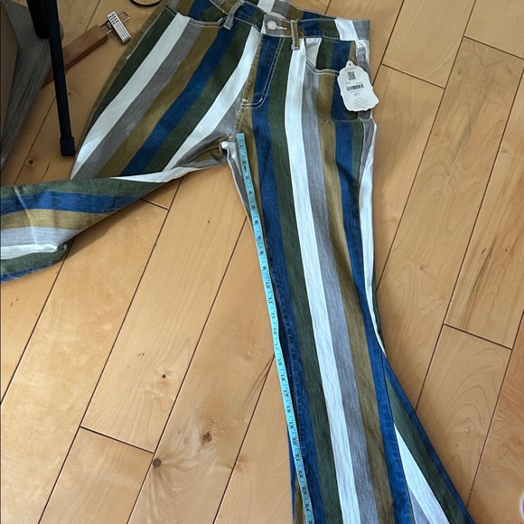 Altar'd State Multicolor Striped Flare Bell Bottom Jeans Size XS - Picture 10 of 15